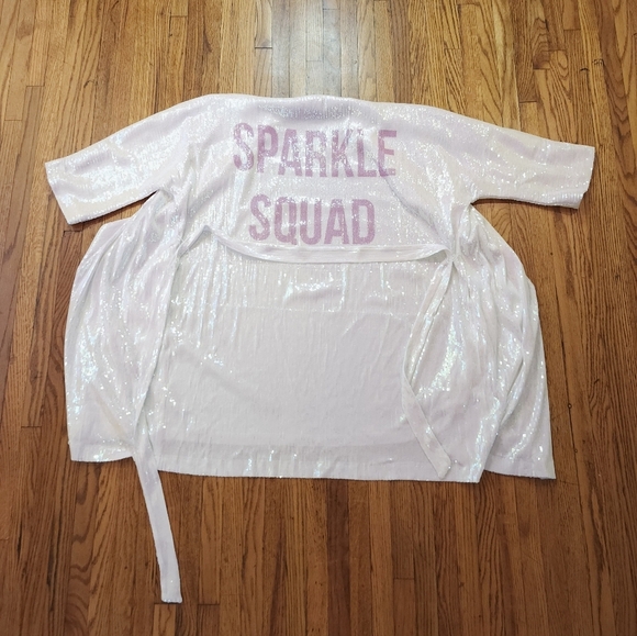 Hayley Paige Sequin Robe Sparkle Squad Size S Holographic Party Wedding - Picture 2 of 9